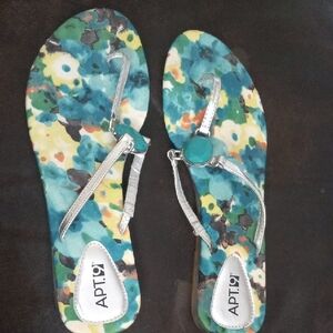 Apt. 9 Colorful Blue and Teal Sandals